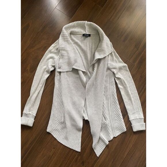 ANGL S light grey collared sweater jacket cardigan with pockets - Picture 1 of 6